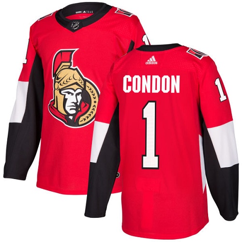 Adidas Ottawa Senators #1 Mike Condon Red Home Authentic Stitched Youth NHL Jersey->youth nhl jersey->Youth Jersey